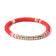 ( red)Bohemia ethnic style beads bracelet  multilayer beads color elasticity bangle