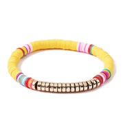 ( yellow)Bohemia ethnic style beads bracelet  multilayer beads color elasticity bangle