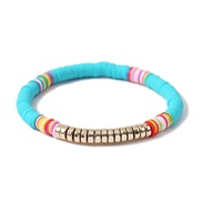 ( blue)Bohemia ethnic style beads bracelet  multilayer beads color elasticity bangle