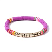 (purple)Bohemia ethnic style beads bracelet  multilayer beads color elasticity bangle