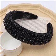 ( Black  Black Pearl ) wind Pearl eadband occidental style beads luxurious pure handmade eadband width adies bride woman