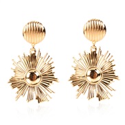 ( Gold) retro Alloy flowers long style earrings  occidental style fashion fashion earring Earring womanF