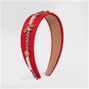 ( red)F occidental style Pearl Headband  diamond Headband