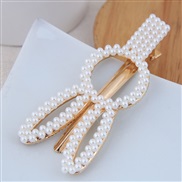 Korean style fashion Pearl hair clip all-Purpose concise hair clip Word concise Pearl hair clip fashion Word h