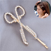 ( gold) Korean style fashion sweet woman diamond creative samll Scissors personality Word hair clip hair clip