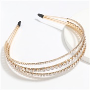 (White Diamond )high-endins Alloy diamond embed Pearl three layer Headband woman super Headband