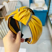 ( yellow)occidental style wind fashion Headband all-Purpose cortex width medium Headband retro wind women head