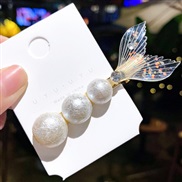 ( transparent)Koreains hair clip beauty Pearl woman head