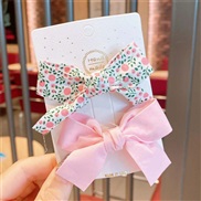 (   Pink)U woman floral head Korean style pure color bow children hair clip