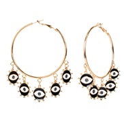 ( Gold)Bohemian style retro Alloy Round earrings enamel eyes earring  occidental style exaggerating circleF