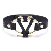( black)PU leather student small fresh bracelet  Alloy ornament fitting bangle