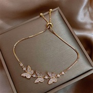 ( Gold  Bracelet) gold butterfly embed zircon braceletins fashion temperament woman