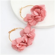 ( Pink)earrings Alloy flowers earrings woman occidental style temperament arringins wind