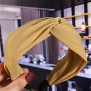( yellow)Korean style Korea pure color width Cloth Headband lady handmade Headband