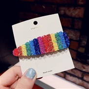 (/color )Korean style woman lovely rainbow hair clip headins windbb color