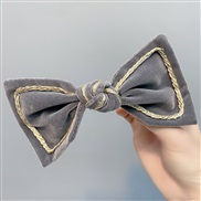 (grey Spring clip )Korea gold velvet black big bow hair clip woman velvet fashion