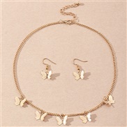 (SZ jinse) occidental style ins temperament butterfly necklace set  small fresh butterfly earrings necklace set