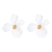 ( white)occidental style exaggerating Earring  fashion temperament flowers earrings  Alloy small fresh petal ear stud pe