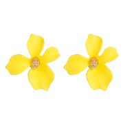 ( yellow)occidental style exaggerating arring  fashion temperament flowers earrings  Alloy small fresh petal ear stud pe