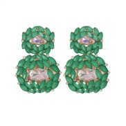 ( green)geometry Metal pendant earrings occidental style retro handmade earring fashion all-Purpose female arring