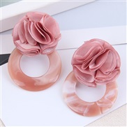 occidental style fashion all-Purpose rose concise circle temperament ear stud
