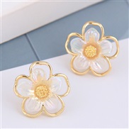 925 silver  fine  Korean style fashion sweet petal personality ear stud