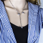 ( silver color ) occidental style fashion  Metal concise Double temperament personality necklace
