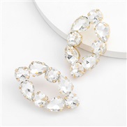 ( white)fashion colorful diamond series Alloy diamond super glass diamond geometry earrings woman occidental style wind
