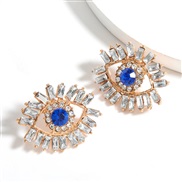 ( white)personality colorful diamond series Alloy Acrylic diamond eyes earrings woman occidental style fashion temperame