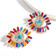 ( Color)personality colorful diamond series Alloy Acrylic diamond eyes earrings woman occidental style fashion temperame