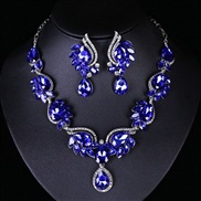 ( blue) occidental style gem necklace earrings set  fashion bride banquet