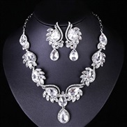 ( white) occidental style gem necklace earrings set  fashion bride banquet