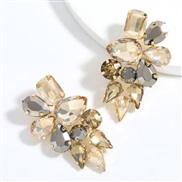 ( Gold)fashion colorful diamond series multilayer Alloy diamond drop glass diamond super fully-jewelled earrings woman o