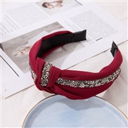 ( red)ins Headband all-Purpose Cloth diamond medium Headband Korean style brief lady head