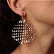 (sku)occidental style retro exaggerating gold drop fully-jewelled ear stud