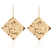 ( Gold)occidental style retro wind Alloy rhombus gold earrings   fashion personality arring woman F