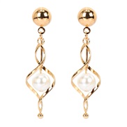 ( Gold)occidental stylefauxearl earring  drop gold earrings   earring arring woman F