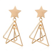 ( Gold)Bohemian style retro Alloy geometry gold earrings   occidental style fashion arring woman F