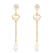 ( Gold)occidental style fashion exaggerating imitate Pearl earring   brief all-Purpose gold earrings arring woman F
