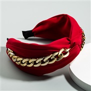 ( red)Korean style creative high-end fine Cloth eadband woman gold chain ornament width brief eadband