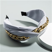 ( gray)Korean style creative high-end fine Cloth eadband woman gold chain ornament width brief eadband