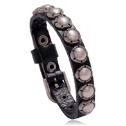 ( black)occidental style punk retro Cowhide bracelet personality creative real leather