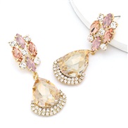 ( Gold)fashion colorful diamond series multilayer Alloy diamond Rhinestone drop glass diamond earring occidental style e