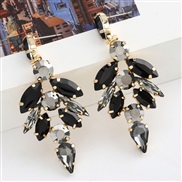 ( black)fashion colorful diamond series multilayer Alloy diamond Rhinestone flowers fully-jewelled earrings woman occide