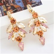 ( Gold)fashion colorful diamond series multilayer Alloy diamond Rhinestone flowers fully-jewelled earrings woman occiden