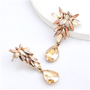 ( Gold)fashion colorful diamond series multilayer Alloy diamond Rhinestone flowers drop glass diamond earring super occi