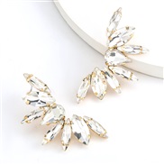 ( white)fashion colorful diamond series personality half Alloy Rhinestone diamond flowers earrings woman occidental styl