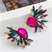 ( Color)fashion colorful diamond series personality drop glass diamond Rhinestone diamond geometry earrings woman occide