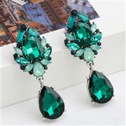 ( green)fashion colorful diamond series Alloy diamond Rhinestone drop glass diamond super earring occidental style earri