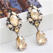 ( Gold)fashion colorful diamond series Alloy diamond Rhinestone drop glass diamond super earring occidental style earrin